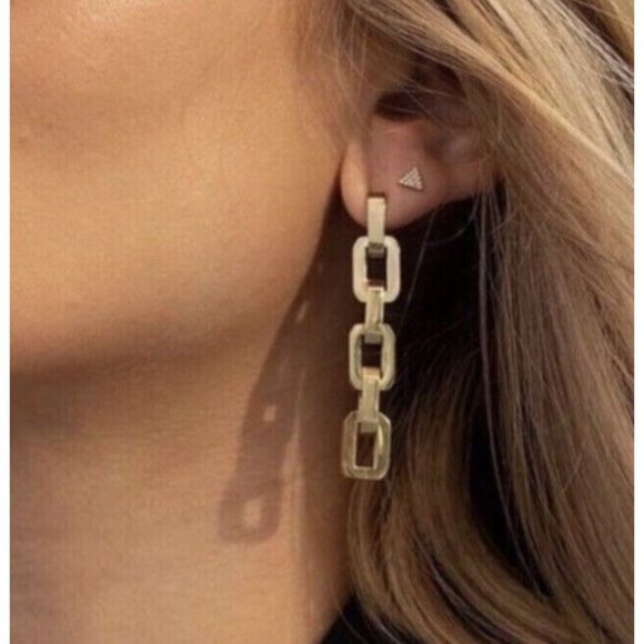 Eddie Borgo Jewelry - Eddie Borgo NWT 12K Gold Plate Chain Link Earrings With Dust Bag